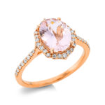 Farbstein 4er-Krappe Rosegold 18kt 0,19 Diamantringe Farbstein 1,47 ct - 1BF37