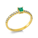 Farbstein Gelbgold 18kt 0,22 Diamantringe Farbstein 0,15 ct - 1BY35