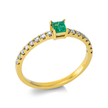 Farbstein Gelbgold 18kt 0,22 Diamantringe Farbstein 0,15 ct - 1BY35