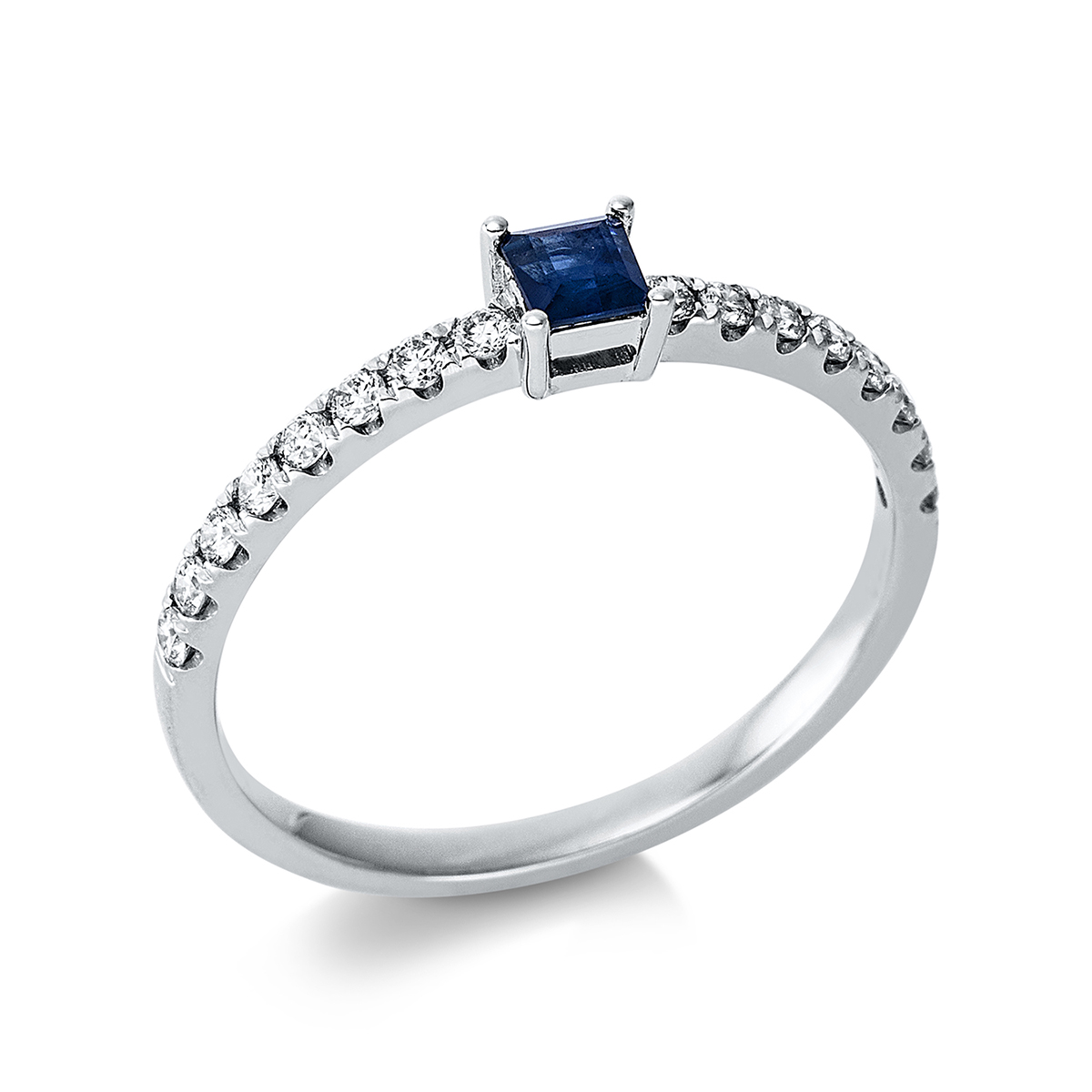 1BY37W Farbstein Weißgold 18kt 0,22 Diamantringe Farbstein 0,18 ct - 1BY37 – Bild 1