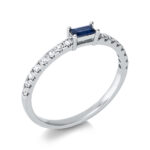 Farbstein Weißgold 18kt 0,22 Diamantringe Farbstein 0,19 ct - 1BY42