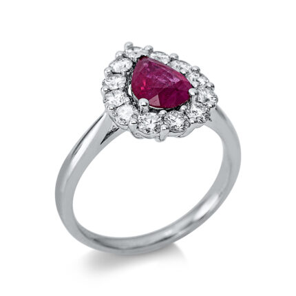 Farbstein 3er-Krappe Weißgold 18kt 0,67 Diamantringe Farbstein 0,96 ct - 1BZ44