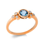 Farbstein Zarge Rosegold 18kt 0,09 Diamantringe Farbstein 0,65 ct - 1BZ64