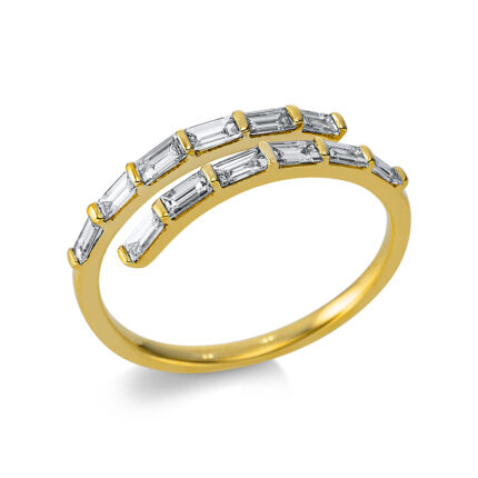 Mehrfachsteinbesatz Gelbgold 18kt 0,49 Diamantringe mit 12 Diamanten - 1CA54