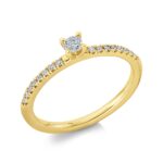 Solitaeire Gelbgold 18kt 0,20 Diamantringe mit 17 Diamanten - 1CD15