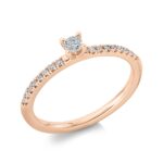 Solitaeire 4er-Krappe Rosegold 18kt 0,20 Diamantringe mit 17 Diamanten - 1CD15