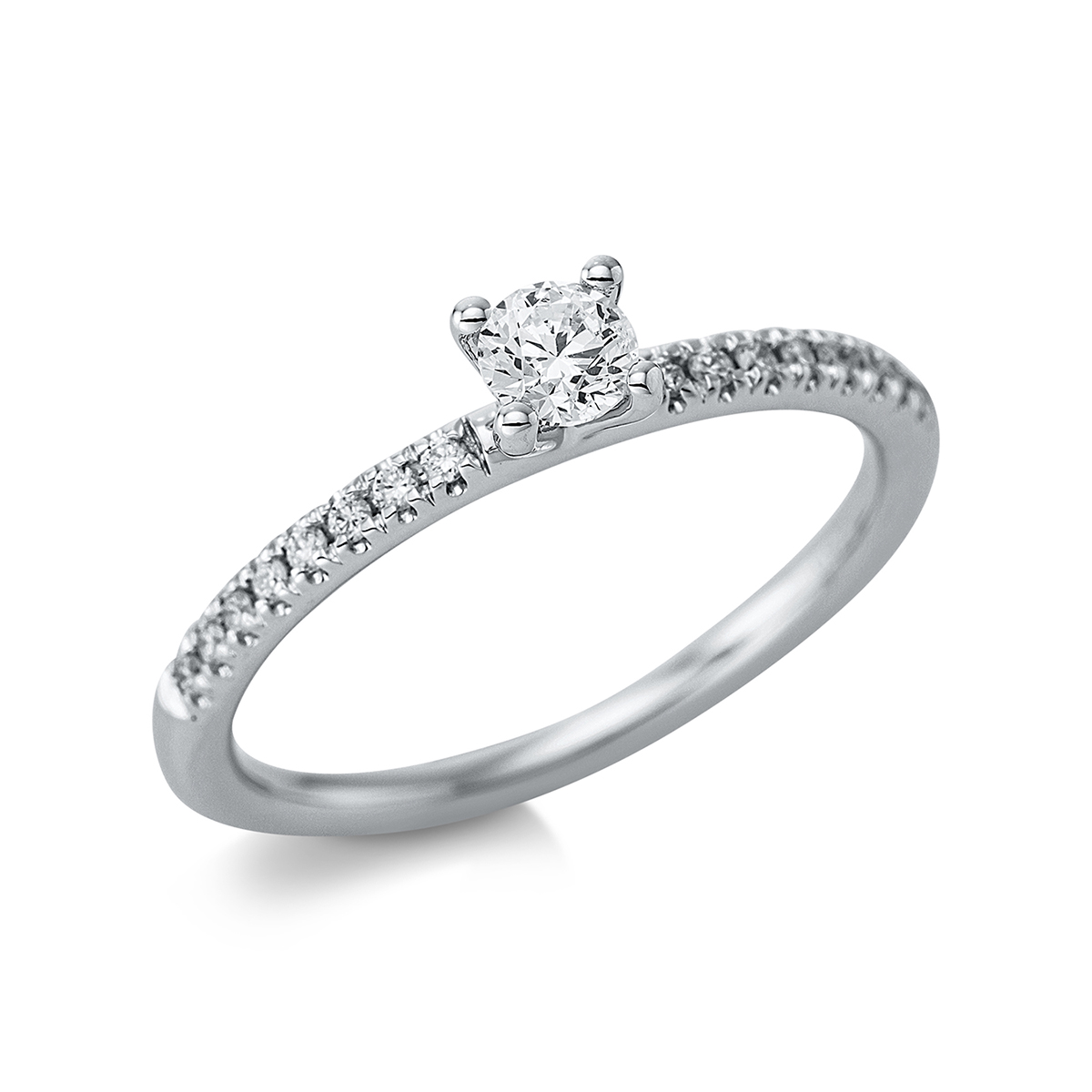 1CD16W Solitaeire 4er-Krappe Weißgold 18kt 0,31 Diamantringe mit 17 Diamanten - 1CD16 – Bild 1