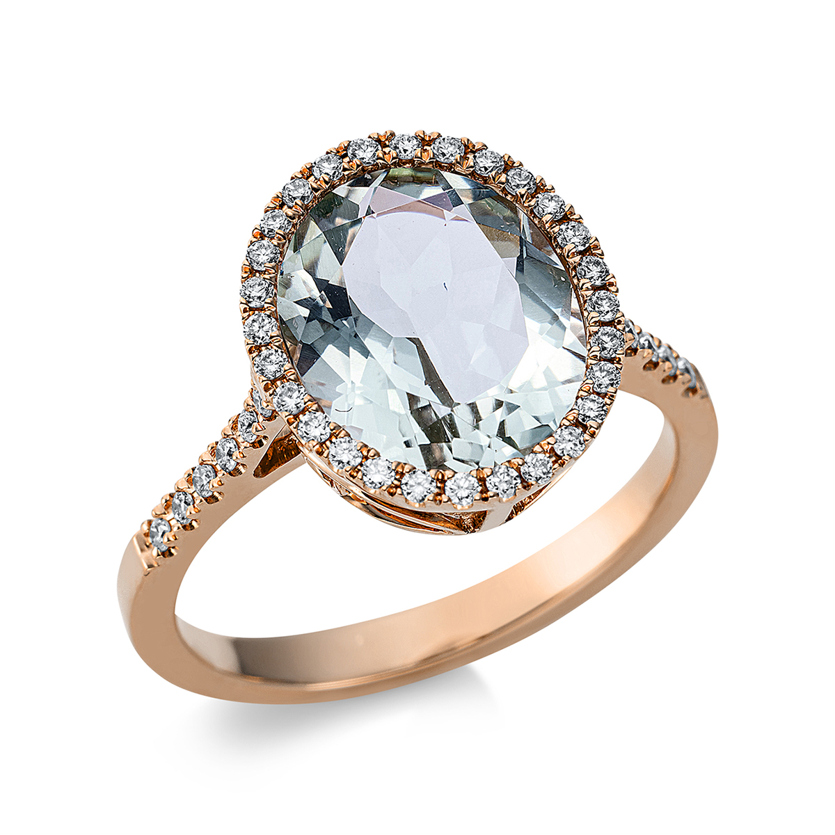 1CD82R Farbstein Rosegold 18kt 0,25 Diamantringe Farbstein 4,7 ct - 1CD82 – Bild 1