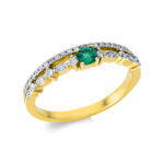 Farbstein 4er-Krappe Gelbgold / Weißgold 18kt 0,19 Diamantringe Farbstein 0,14 ct - 1CK82