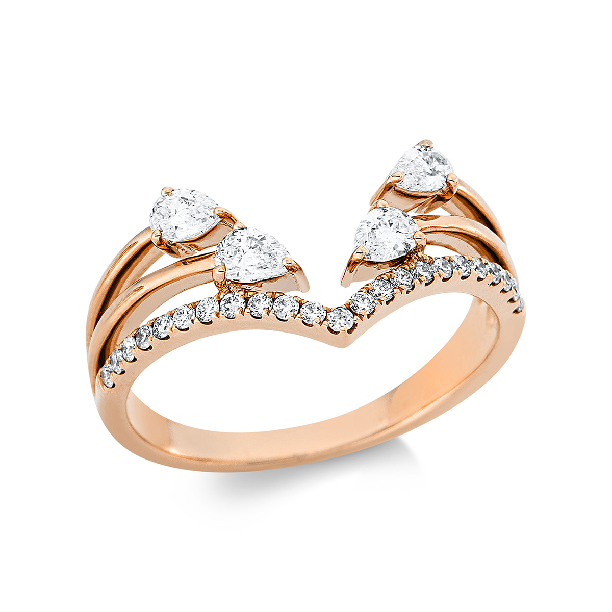1CY07R Mehrfachsteinbesatz Rosegold 18kt 0,54 Diamantringe mit 27 Diamanten - 1CY07 – Bild 1