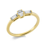 Solitaeire Gelbgold 18kt 0,43 Diamantringe mit 3 Diamanten - 1EA72
