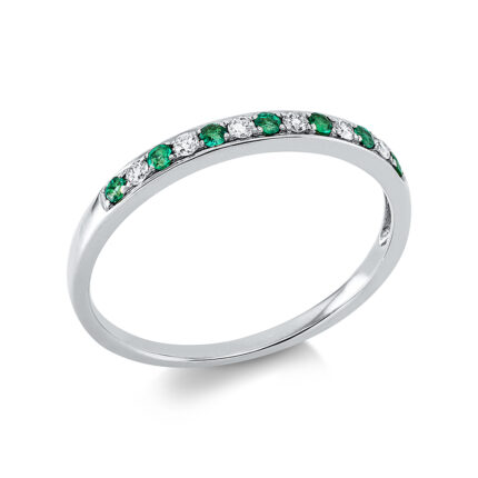 Farbstein Weißgold 18kt 0,06 Diamantringe Farbstein 0,09 ct - 1EB66