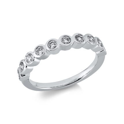 Mehrfachsteinbesatz Weißgold 18kt 0,40 Diamantringe mit 10 Diamanten - 1ED88