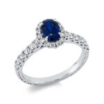 Farbstein Weißgold 18kt 0,57 Diamantringe Farbstein 1,02 ct - 1EE01