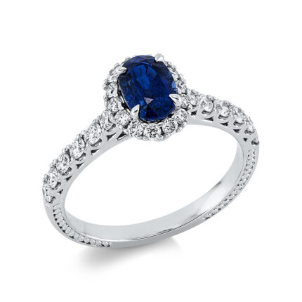 Farbstein Weißgold 18kt 0,57 Diamantringe Farbstein 1,02 ct - 1EE01