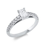 Solitaeire Weißgold 18kt 0,81 Diamantringe mit 15 Diamanten - 1EF13