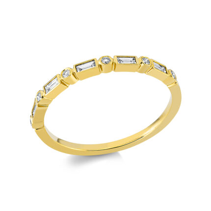 Mehrfachsteinbesatz Gelbgold 18kt 0,18 Diamantringe mit 11 Diamanten - 1EH17