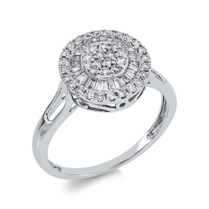 Baguette Weißgold 18kt 0,49 Diamantringe mit 67 Diamanten - 1EI01