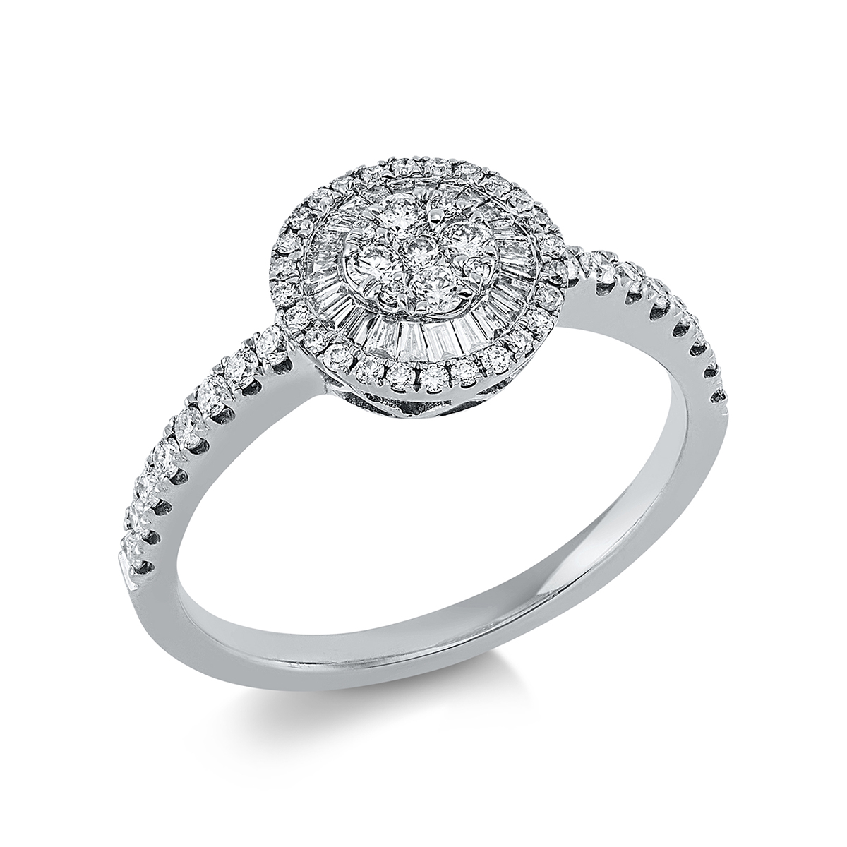 1EO01W Baguette Weißgold 18kt 0,45 Diamantringe mit 76 Diamanten - 1EO01 – Bild 1