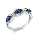 Farbstein Weißgold 18kt 0,39 Diamantringe Farbstein 1,09 ct - 1EU87