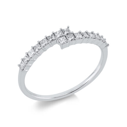 Baguette Weißgold 18kt 0,33 Diamantringe mit 16 Diamanten - 1EV05