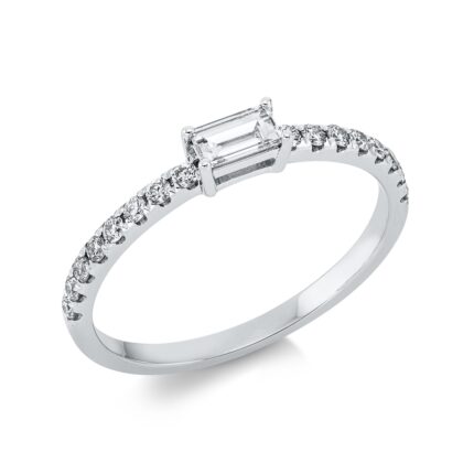 Solitaeire Weißgold 18kt 0,40 Diamantringe mit 17 Diamanten - 1EY93