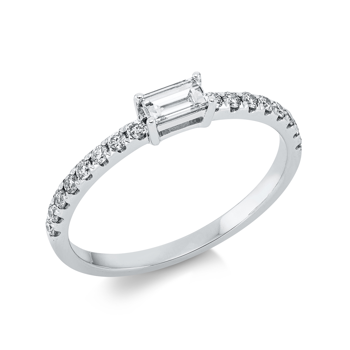 1EY93W Solitaeire Weißgold 18kt 0,40 Diamantringe mit 17 Diamanten - 1EY93 – Bild 1