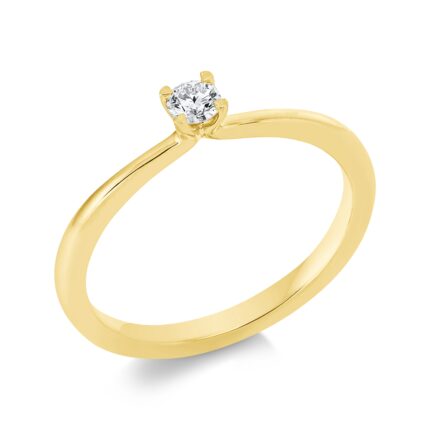 Solitaeire 4er-Krappe Gelbgold 18kt 0,12 Diamantringe mit 1 Diamanten - 1FB12