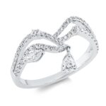 Baguette Weißgold 18kt 0,56 Diamantringe mit 60 Diamanten - 1FD97