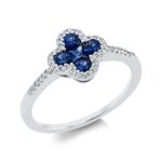 Farbstein Weißgold 18kt 0,13 Diamantringe Farbstein 0,47 ct - 1FF44