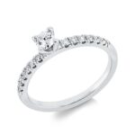 Solitaeire 4er-Krappe Weißgold 18kt 0,37 Diamantringe mit 13 Diamanten - 1FK97