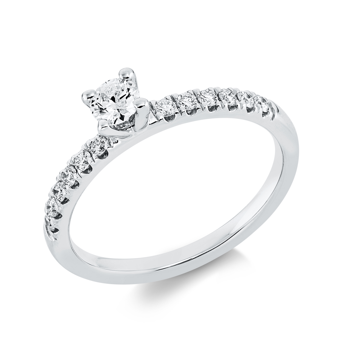 1FK97W Solitaeire 4er-Krappe Weißgold 18kt 0,37 Diamantringe mit 13 Diamanten - 1FK97 – Bild 1
