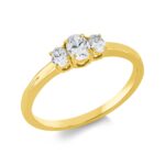 Solitaeire Gelbgold 18kt 0,47 Diamantringe mit 3 Diamanten - 1GF66