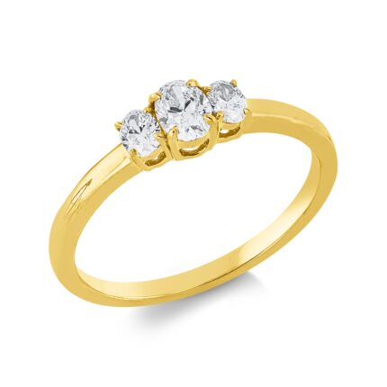 Solitaeire Gelbgold 18kt 0,47 Diamantringe mit 3 Diamanten - 1GF66