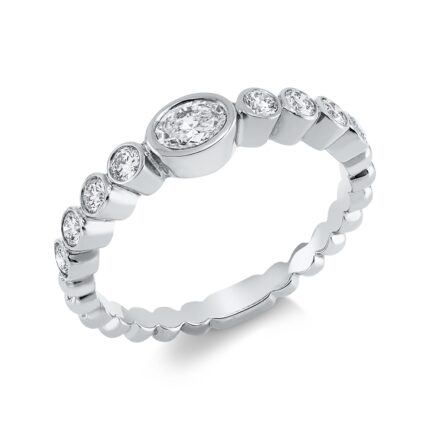 Solitaeire Weißgold 18kt 0,55 Diamantringe mit 9 Diamanten - 1GH77