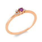 Farbstein Rosegold 18kt 0,03 Diamantringe Farbstein 0,09 ct - 1GN86