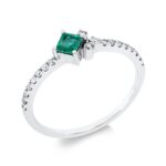 Farbstein Weißgold 18kt 0,13 Diamantringe Farbstein 0,16 ct - 1GN92