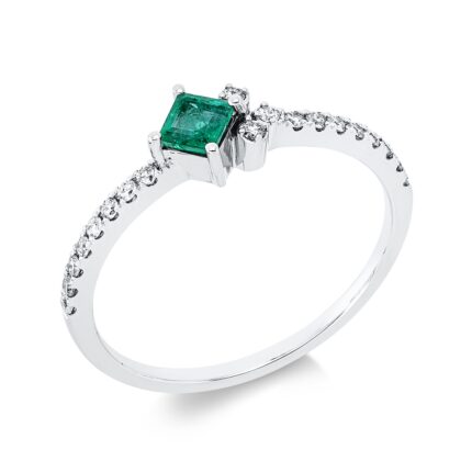 Farbstein Weißgold 18kt 0,13 Diamantringe Farbstein 0,16 ct - 1GN92