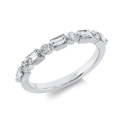 Baguette Weißgold 18kt 0,68 Diamantringe mit 9 Diamanten - 1GP84