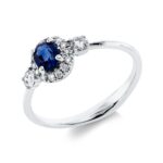 Farbstein Weißgold 18kt 0,25 Diamantringe Farbstein 0,43 ct - 1GS05