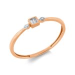 Baguette Rosegold 18kt 0,08 Diamantringe mit 4 Diamanten - 1GY11