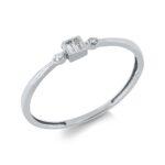 Baguette Weißgold 18kt 0,07 Diamantringe mit 4 Diamanten - 1GY11