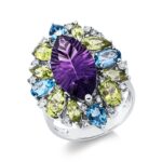 Farbstein Weißgold 18kt 0,45 Diamantringe Farbstein 9,2 ct - 1HH96