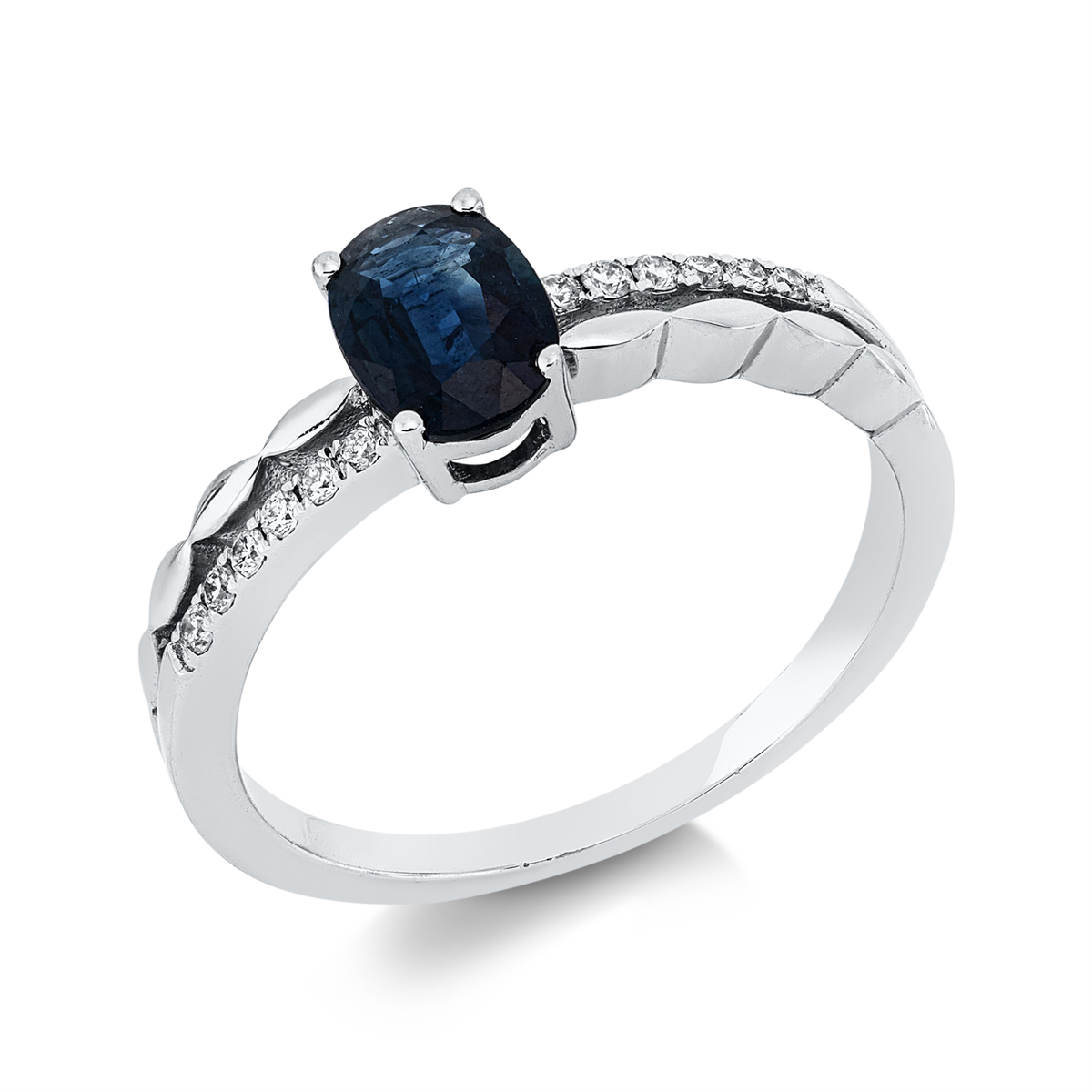 1HP65W Farbstein Weißgold 18kt 0,09 Diamantringe Farbstein 0,9 ct - 1HP65 – Bild 1