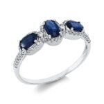 Farbstein Weißgold 18kt 0,20 Diamantringe Farbstein 0,79 ct - 1HP66