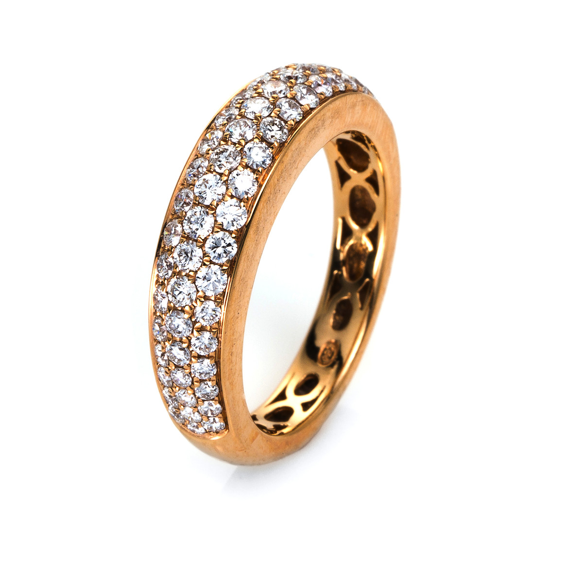 1I297R Mehrfachsteinbesatz Rosegold 18kt 0,87 Diamantringe mit 61 Diamanten - 1I297 – Bild 1