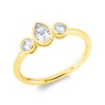 Solitaeire Gelbgold 18kt 0,44 Diamantringe mit 3 Diamanten - 1IB93