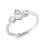 Solitaeire Weißgold 18kt 0,44 Diamantringe mit 3 Diamanten - 1IB93
