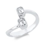 Baguette Weißgold 18kt 0,58 Diamantringe mit 2 Diamanten - 1IH68