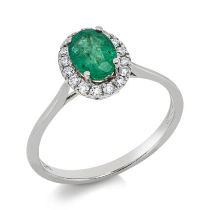 Farbstein Weißgold 18kt 0,16 Diamantringe Farbstein 0,76 ct - 1IJ41